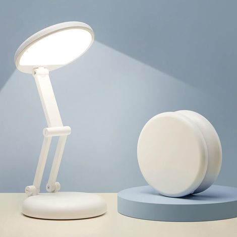 One Fire Lampe de Bureau LED,Portable & Pliable Lampe Bureau LED,8 Luminosité Lampe LED Rechargeable,Lampe de Chevet sans Fil,Lampe sans Fil Rechargeable,Lampe de Table sans Fil,Lampe Chevet Chambre (1/5)