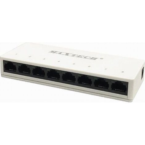 TRADE SHOP - Switch Desktop 8 Porte Lan 10/100mbps Sw800 Facile Installazione Maxtech Lv-sw08 - (1/2)