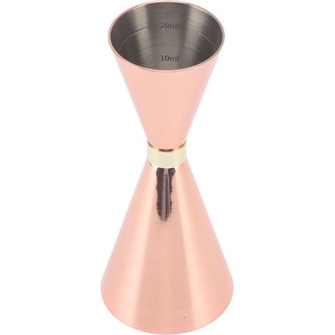 Doseur conique élégant et flexible en acier inoxydable de 30 à 60 mm pour cocktails, plaqué cuivre. (1/5)