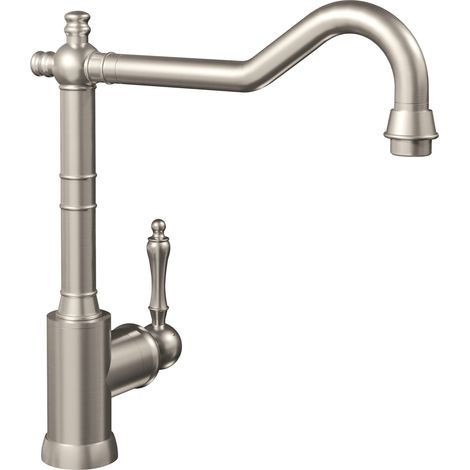 Villeroy & Boch Spültischarmatur Avia 2.0, 360° Schwenkbereich, Kaltstart-Funktion, Edelstahl massiv