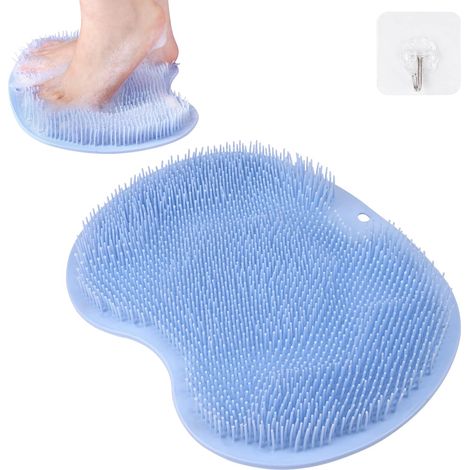 Brosse Pieds Douche, Foot Scrubber Douche avec Antidérapant Ventouses, Épurateur de Pieds de Douche, Un Tampon de Massage Apaisant et Relaxant pour Nettoyer et Masser les Pieds(Bleu) (1/5)