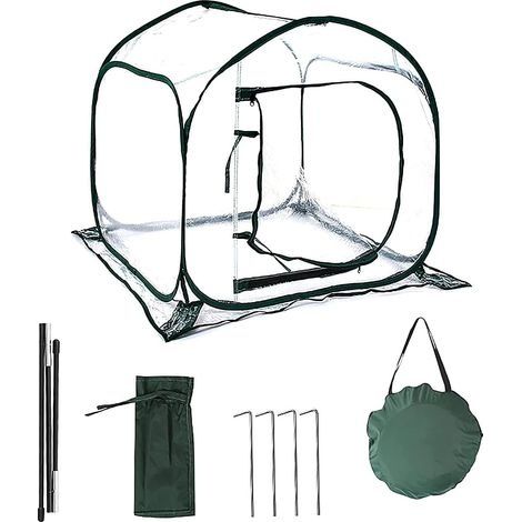 Mini Serre Pop Up Grow House, Couverture De Serre Intérieure Extérieure En Pvc, Petit Abri De Fleurs De Jardin Portable - 80 X 80 X 80 Cm (1/5)