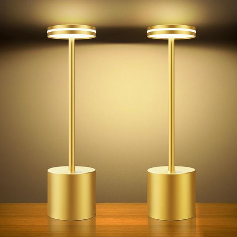 APEX Lot de 2 lampes de table LED rechargeables sans fil, alimentées par batterie 5000 mAh, 3 modes de couleur, intensité réglable (1/5)