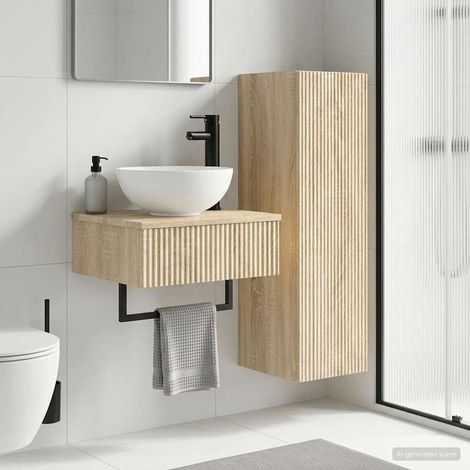 vidaXL Bathroom Furniture Set 2 pcs Sonoma Oak 33 x 34.5 x 100 cm (1/5)