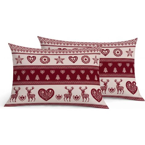Coppia Federe Cuscino Letto Double Face 100% Cotone Disegno Stube GI (1/5)
