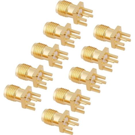 10 Connecteurs SMA Femelle PCB 50 Ohm pour Antenne WiFi Radio Répéteur Câble Coaxial Laiton (1/5)