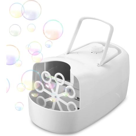 Machine à bulles portable pour enfants avec deux vitesses, adaptée aux anniversaires, mariages, fêtes de Noël et événements en extérieur (1/5)