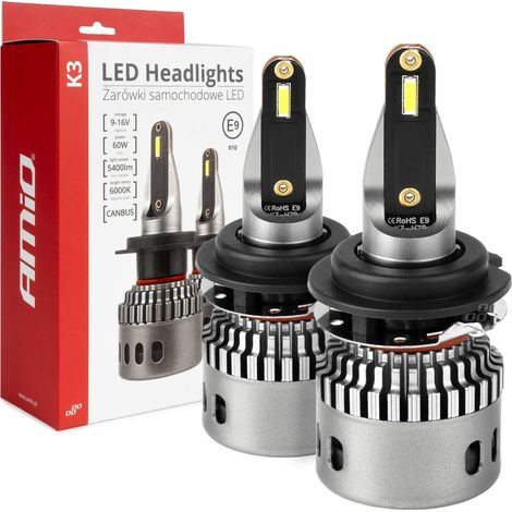 Bombillas LED para coche serie K3 H7-6 12V 6000K Canbus amio-03685 (1/5)