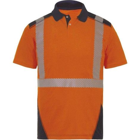 Polo Borneo HV orange / marine-POLOBORC02OMM - T2S