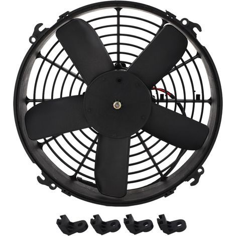 330mm AC condenser electric cooling fan 24V 160W five blade air conditioning radiator fan assembly for bus trucks. (1/4)