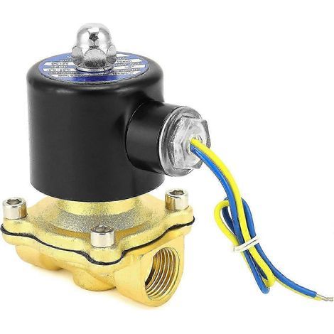 Électrovanne électrique en laiton 1/2" NPT 12 V CC normalement fermée avec joint - Édition 1128 (1/5)