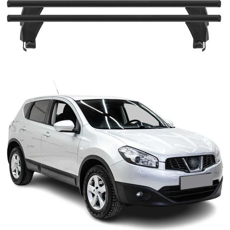 OMAC Barres de toit transversales en aluminium pour Nissan Qashqai J10 2007-2013 – Antivol – Rainure en T – Testées City Crash – Charge Max 50 kg Noir (1/4)