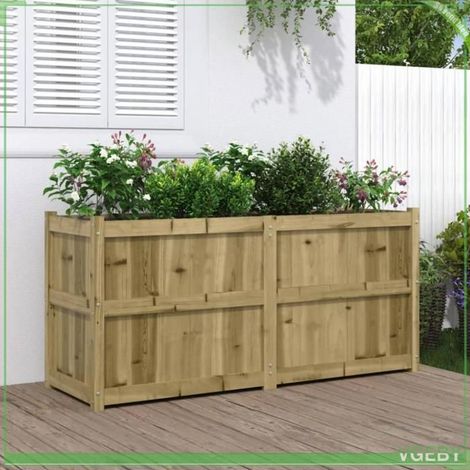 Jardinière - FAFEICY - 837493 - Bois de pin imprégné - 150x50x70 cm - Résistante aux intempéries (1/5)