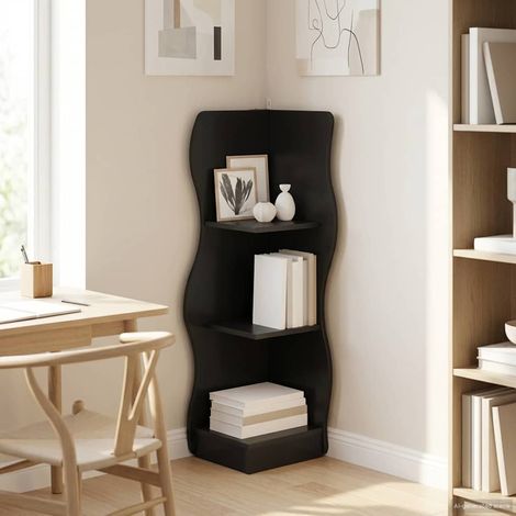 vidaXL Mensola angolare Nero 34 x 33 x 102 cm Legno