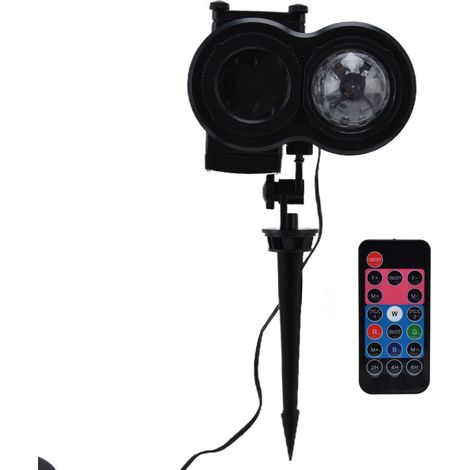 Projecteur LED avec télécommande, éclairage paysager et 12 diapositives pour décoration intérieure et extérieure (100-240 V US). (1/5)