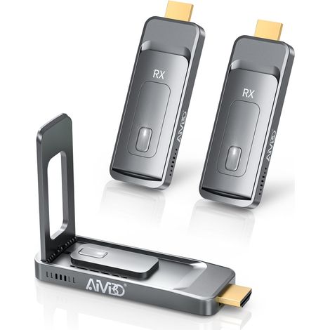 HDMI sans Fil Émetteur et 2 Récepteurs 5G, 1080p@60Hz avec antenne Pliable pour PC Portable, PC, Box TV et CCTV vers Plusieurs TVs, moniteurs ou projecteurs-50m (1/5)