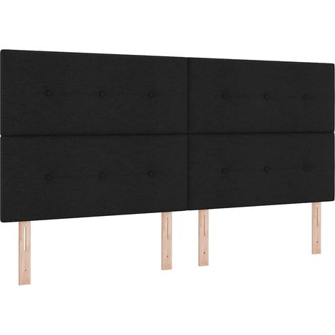 Box Spring Bed with Mattress Dark Grey 90x190 cm Fabric Black vidaXL (1/5)
