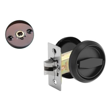 Poignée encastrée en acier inoxydable 304 – Poignée de porte invisible double face pour portes coulissantes et placards, noire - couleur (1/5)