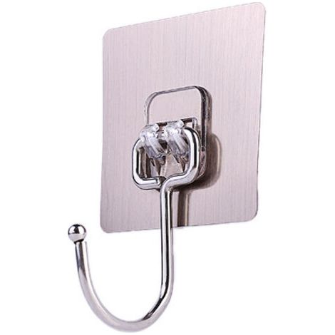 20 Pieces Large Wall Hooks for Hanging Heavy Duty 22lb (Max), Adhesive Coat and Towel Hooks, Waterproof and Oil Proof Wall Hangers for Bathroom, Kitchen and Home Adhesive Hooks (Silver) (1/5)
