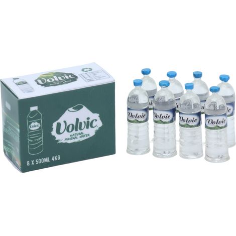 Bouteille d'Eau Minérale en Plastique Miniature 1:12 pour Maison de Poupée, Jeu d'Imitation pour Ados et Adultes (Style Fuvic Circulaire) (1/5)