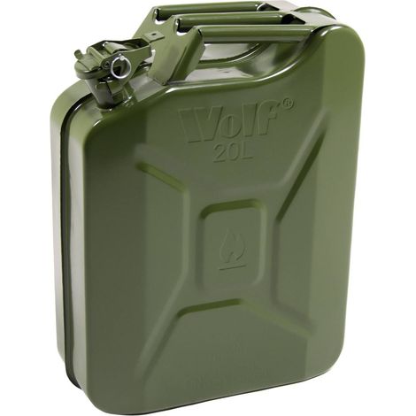Wolf 20L Metal Jerry Can with Leak-Proof Bayonet Closure - Army Green
