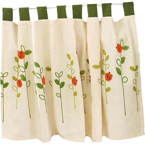 Stück Taschenvorhänge, Türvorhänge für Tür und Fenster, Tür- und Fensterrollos, bestickte Vorhänge mit Blumenmuster (1/5)