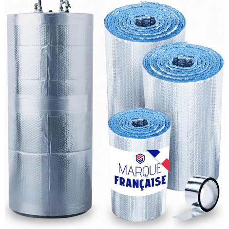 2 Panneaux Isolant Ballon Eau Chaude, Auto-Adhésif 4 Couches, Pour Cumulus 100L À 300L