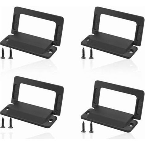 Poignées de Tirage Affleurantes pour Meubles, Lot de 4, Design Invisible en Alliage de Zinc, Profil Bas, Couleur Noir Mat, Idéales pour Tiroirs de Cuisine et Portes d'Armoire (1/4)