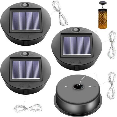 4 pièces détachées pour lampes solaires : pièce détachée pour lanterne à panneau solaire, pièce détachée pour lampe LED, pièce détachée pour lampes solaires avec ampoules LED, compatibles avec les lam (1/5)