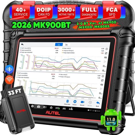 MaxiCOM MK900BT OBD2 Car Diagnostic Tool, 2026 MK900-BT Upgrade from MK900 MK808S MK808BT MX808S, Bidirectional Scanner like MP900 MX900, 3000+ Active Tests, 40+ Services, All Systems, OS11 (1/5)