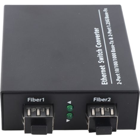 Émetteur-récepteur fibre optique Plug and Play jusqu'à 120 km, convertisseur de média fibre SFP vers RJ45 avec indicateurs LED, prise UE 100-240 V (1/4)