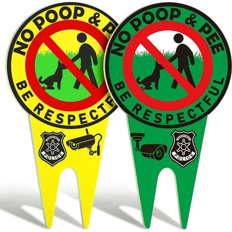 Lot de 2 panneaux "Pas de pipi chien" pour jardin, écriteau double face anti-urine, éloigne les chiens, protection pelouse, 20 x 35 cm, résistant aux intempéries, signalétique extérieur (1/5)
