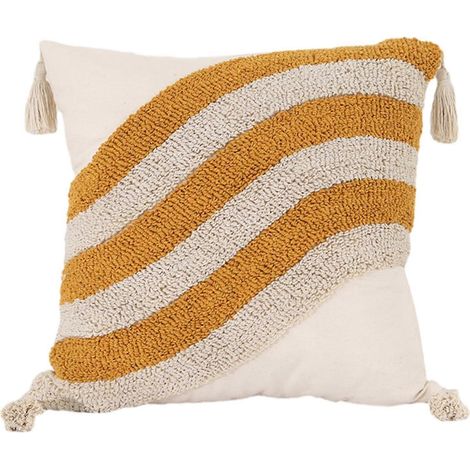 Housses de coussin bohèmes à pompons, style campagnard et ethnique (1/4)