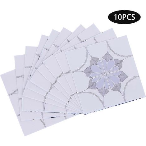 Lot de 10 stickers muraux carrelage 10x10cm, adhésifs déco sol et mur pour cuisine, salle de bain, intérieur élégant (1/5)