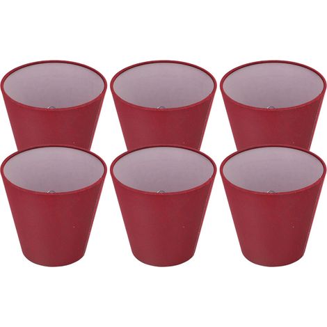 Set di 6 paralumi moderni in tessuto – rosso vino – buona trasmissione della luce – per attacco E14 – da tavolo/soffitto – paralumi piccoli – A3 01
