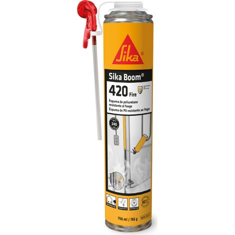 Sika Boom®-420 Fire - Espuma de poliuretano cortafuego hasta 180 min - 750 ml - Aerosol - Rojo
