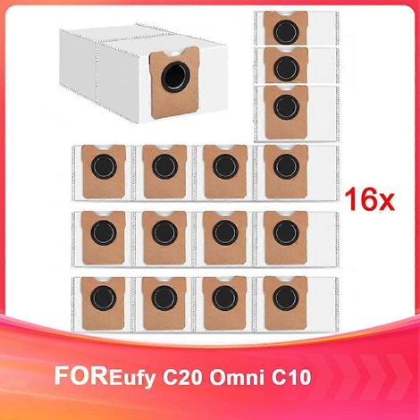 Packung mit 16 Staubbeuteln für Eufy C20 Omni und C10 Staubsauger mit automatischer Entleerung: langlebiges und widerstandsfähiges Zubehör für effizientes Reinigen. (1/5)