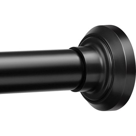 Asta per tenda da doccia nera opaca da 1,1 a 2 m, in acciaio inox da 1 pollice, aste a molla regolabili senza foratura per bagno e mobile. (1/5)