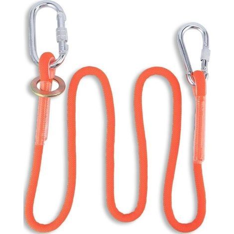 Cinturón de seguridad para trabajos en altura, cordón de protección contra caídas de 1,6 m/5,25 pies con hebilla pequeña, cinturón de seguridad para exteriores para trabajos en altura, línea de vida (1/5)