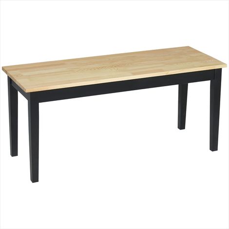 Banc de salle à manger bois massif 2 places piètement noir 102 cm (1/5)