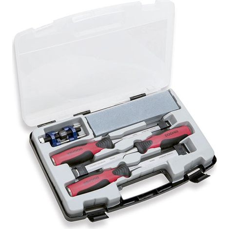 Set mit 3 Meißeln, Leit- und Schleifstein  DOGHER 800-001