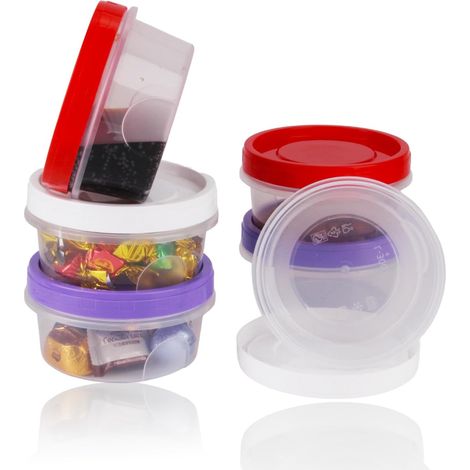 6 Stück Frischhaltedosen 300ml – Wiederverwendbare Plastikdosen mit Deckel für Gefrier- & Spülmaschine, Lebensmittelbehälter