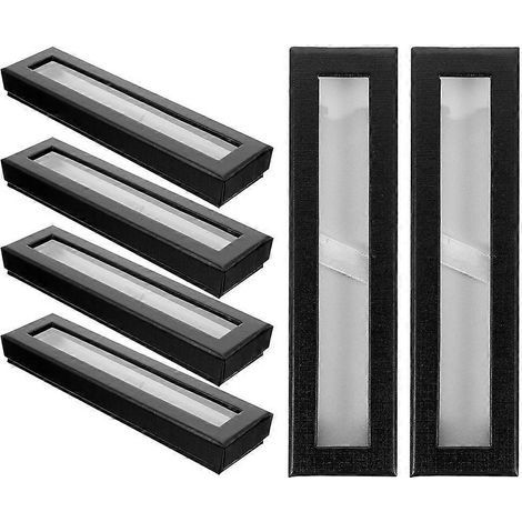 6er-Set Geschenkboxen für Stifte, transparente Aufbewahrungsboxen für Bleistifte, Verpackungsboxen für Füllfederhalter – 17,50 x 4,50 x 2,20 cm – Schwarz (1/3)