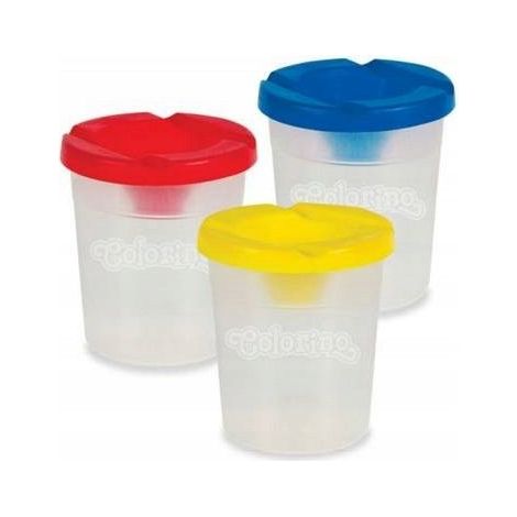Taza Colorino con tapón antiderrame, colores surtidos, 1 unidad.