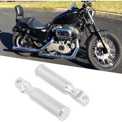 Fußrasten aus silberfarbener Aluminiumlegierung für Nightster XL1200N 2009-2012, robuste Seitenfußrasten, 2-teiliges Set. (1/5)