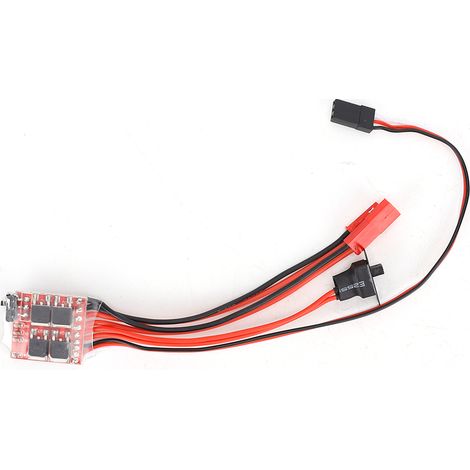 Lot de 2 contrôleurs de vitesse ESC 30A à balais indépendants avec interrupteur, pièces de voiture RC (noir et rouge) (1/5)