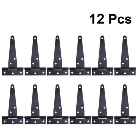 Charnière,12pcs 4 pouces en forme de T, (noir) (1/4)