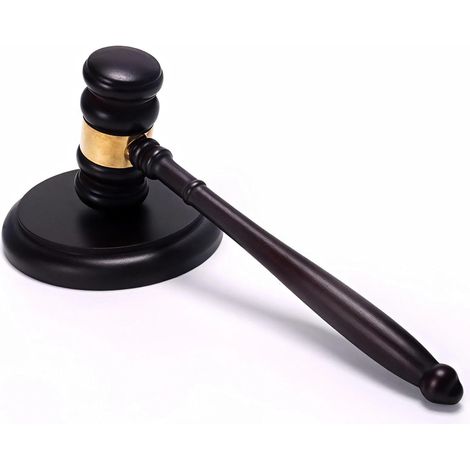 Marteau de Juge en Bois avec Socle Ensemble Marteau de Vente aux Enchères et Cadeaux Design Robuste et Finition Soignée Outil Pratique pour Juges et Commissaires Priseurs (1/5)