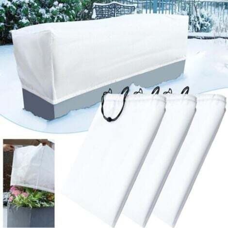 Lot de 3 Housse rectangulaire pour plantes avec cordon, protection hiver contre gel et froid 150x40x45cm (1/4)
