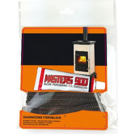 Kit Guarnizioni in fibra di vetro con silicone alta temperatura per stufe e caminetti Kit Fibroblock Brixo - 6